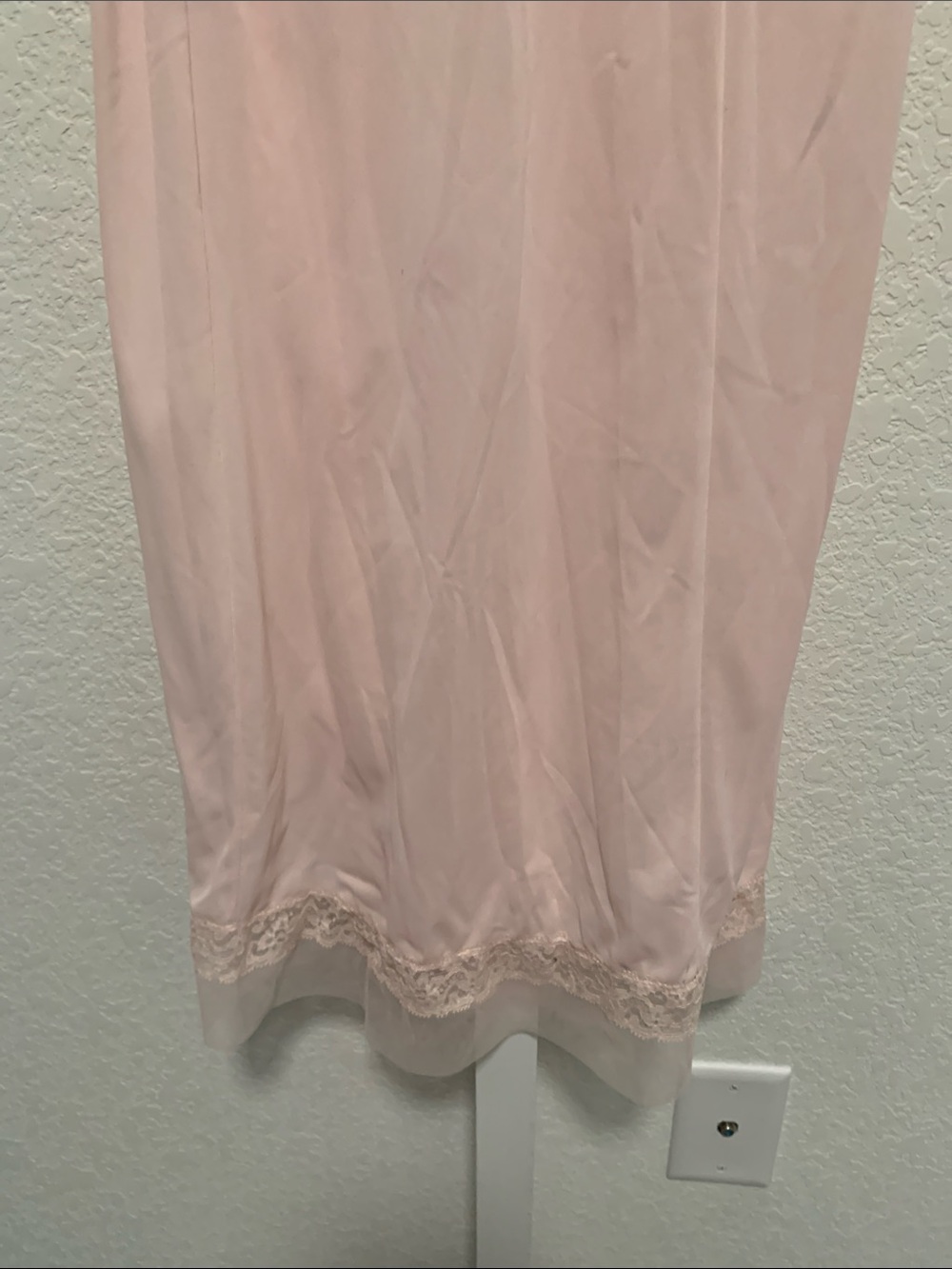 Vintage Light Pink Lace-Trim Slip Dress - Picture 3 of 9